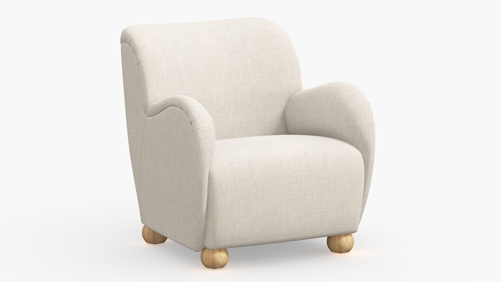 Bun Foot Accent Chair | Talc Linen | The Inside