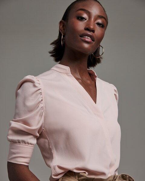 Ruched Sleeve Shirt | White House Black Market