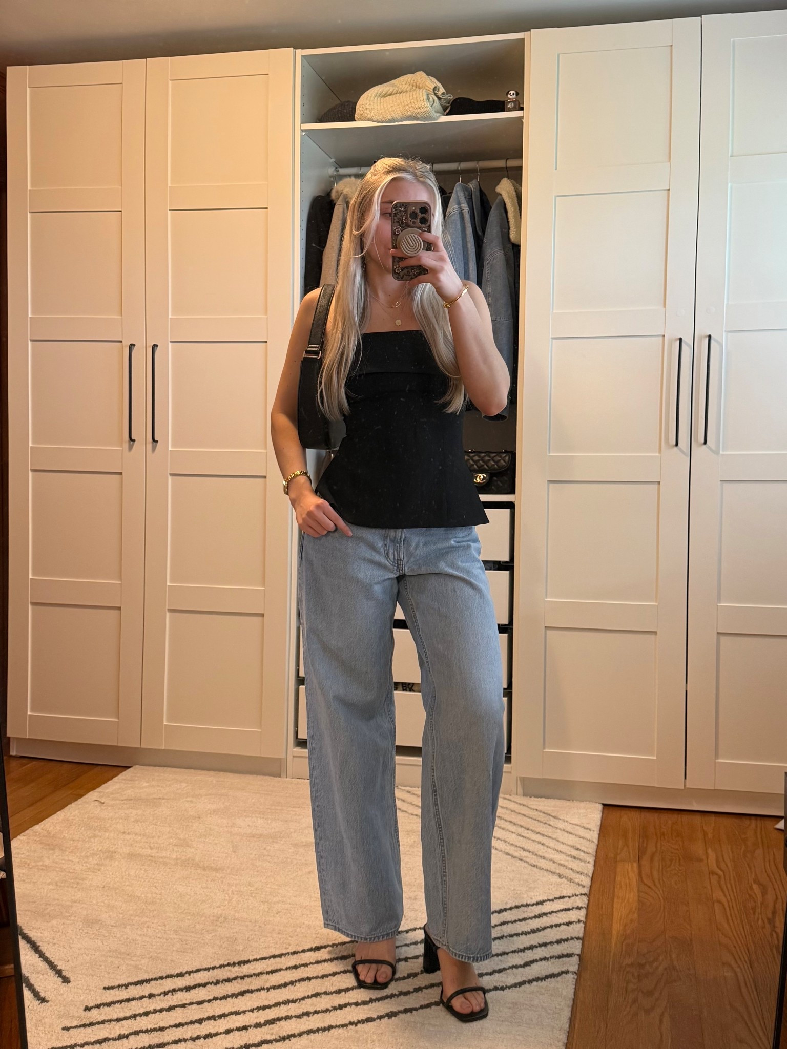 Loose jeans, baggy jeans, strapless top, tube top, aritzia, element top, spring outfit, girls day, brunch outfit, 

#LTKgrwm #LTKdayinmylife #LTKootd