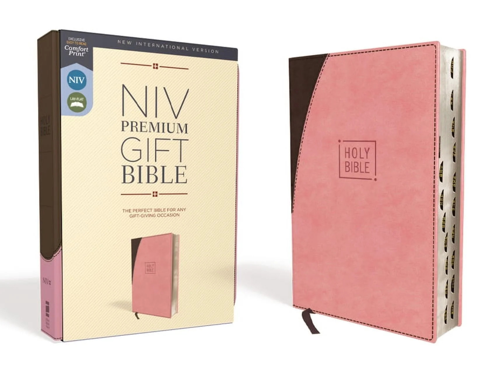 Niv, Premium Gift Bible, Leathersoft, Pink/Brown, Red Letter Edition, Indexed, Comfort Print, (Ha... | Walmart (US)