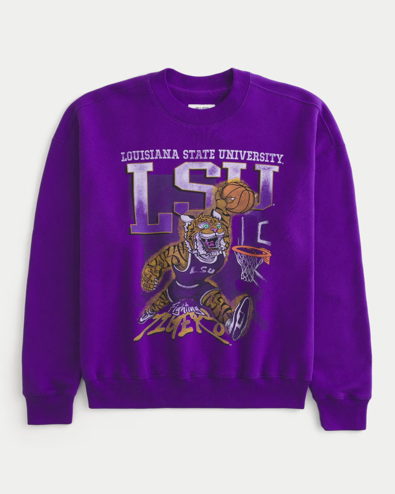 Men's Boxy LSU Tigers Graphic Crew Sweatshirt from Hollister | Hollister (US)