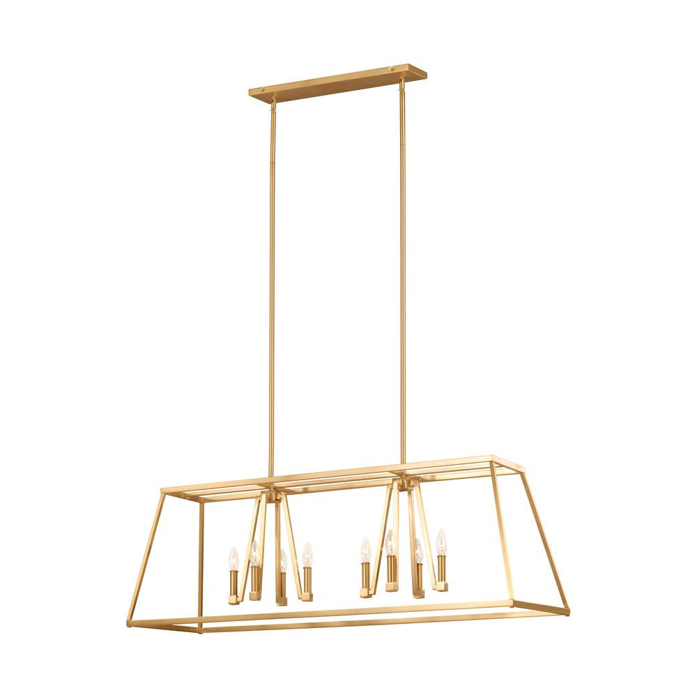Conant 8-Light Gilded Satin Brass Chandelier | The Home Depot