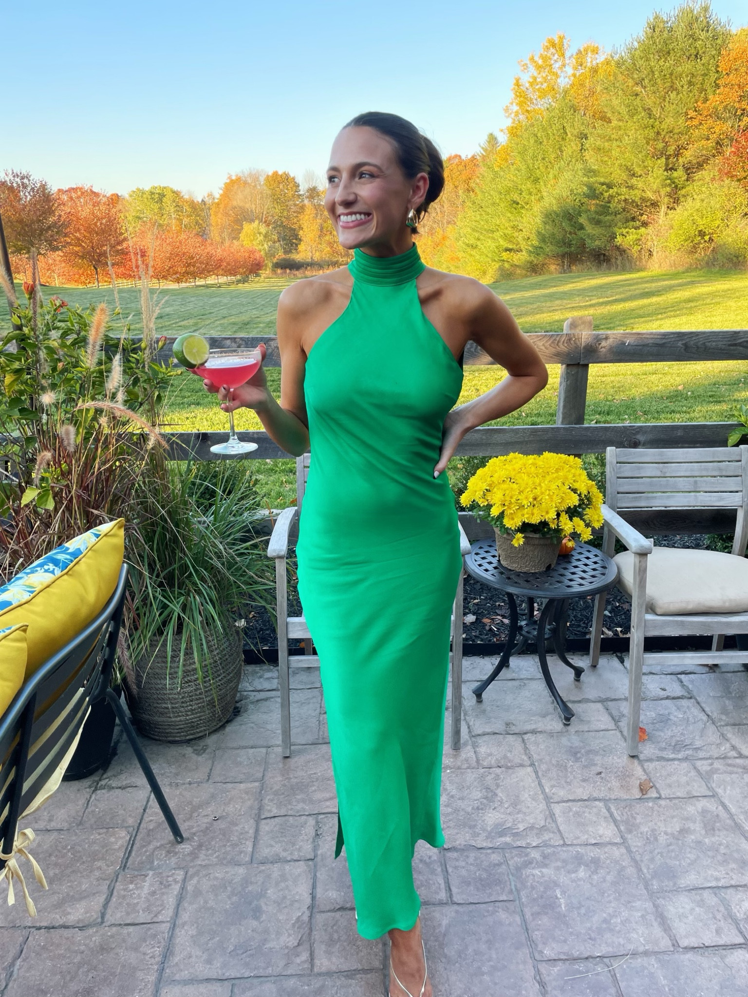 green emerald velvet dress Women's Olive Satin Maxi Dress main image 1