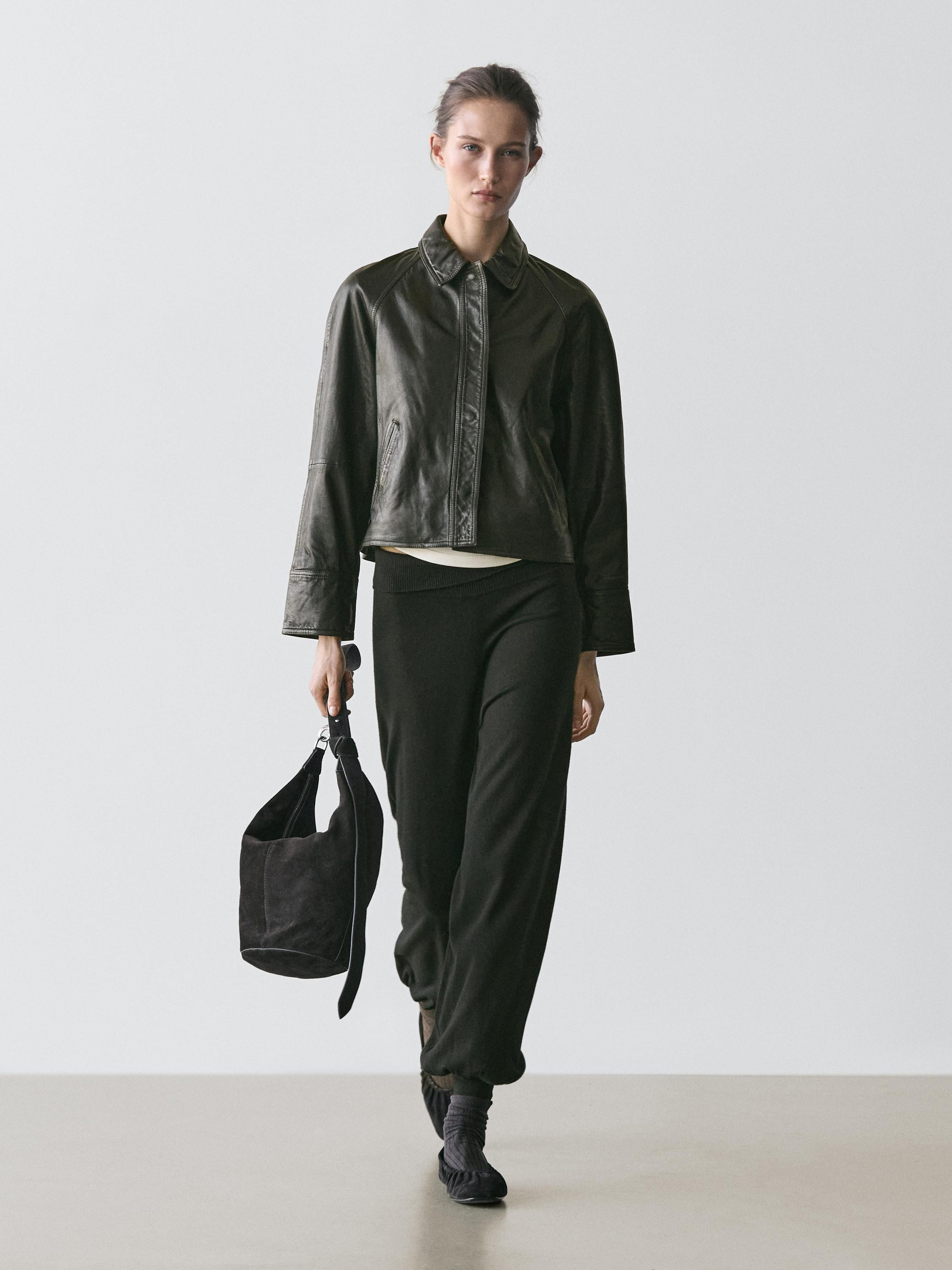 Veste ceinture en cuir nappa | Massimo Dutti FR