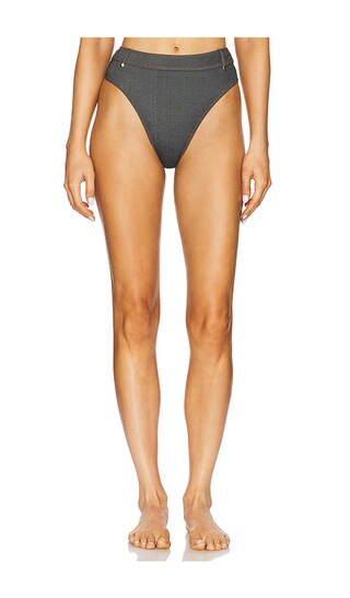 Denim Lowrise Bikini Bottom in Black | Revolve Clothing (Global)