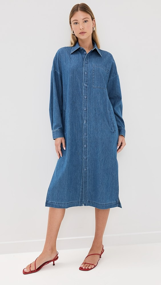 Lightweight Stone Wash Denim Shirtdress | Shopbop