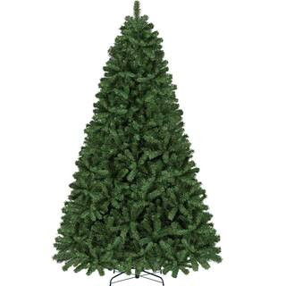 Unlit Hinged Spruce Artificial Christmas Tree Lifelike Holiday Decorative Tree with Foldable Stand | The Home Depot
