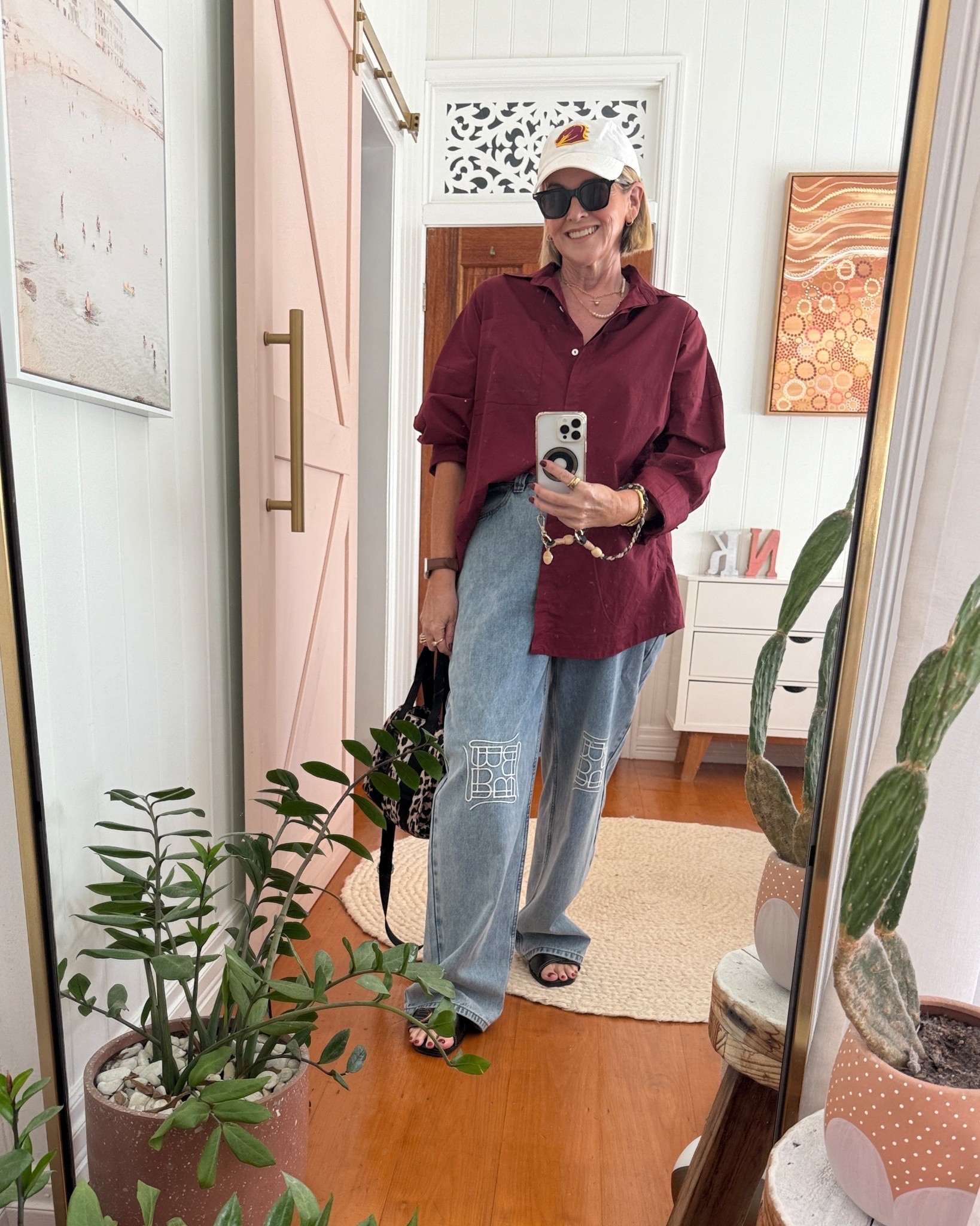 Shirt: size 0
Jeans: size 30

(both oversized/relaxed in style so have sized down)

#LTKmidsize #LTKover50style #LTKaustralia
