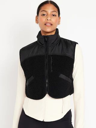 Cropped Hybrid Zip Vest | Old Navy (US)