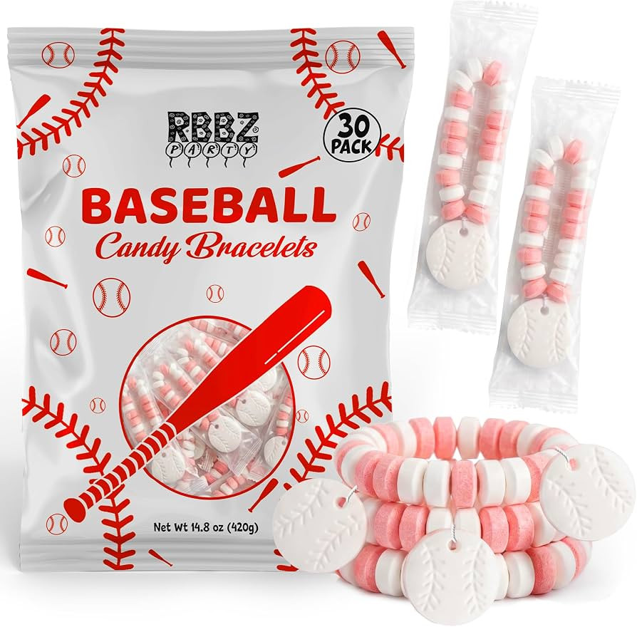 Baseball Candy Bracelets \u2013 Individually Wrapped Suckers 30 Count Bulk Value Pack \u2013 Base... | Amazon (US)