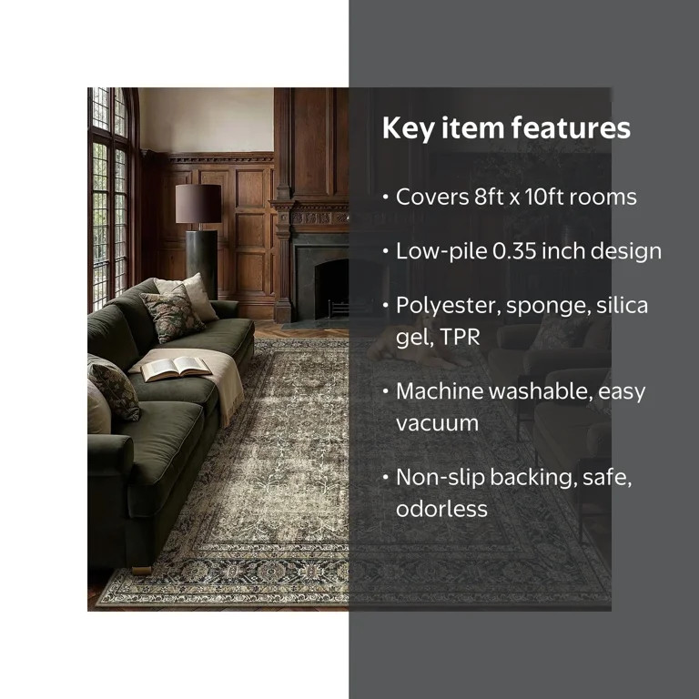 BERTHMEER 8'x10' Area Rugs for Living Room Dining Room Farmhouse Bedroom Office Oriental Vintage ... | Walmart (US)