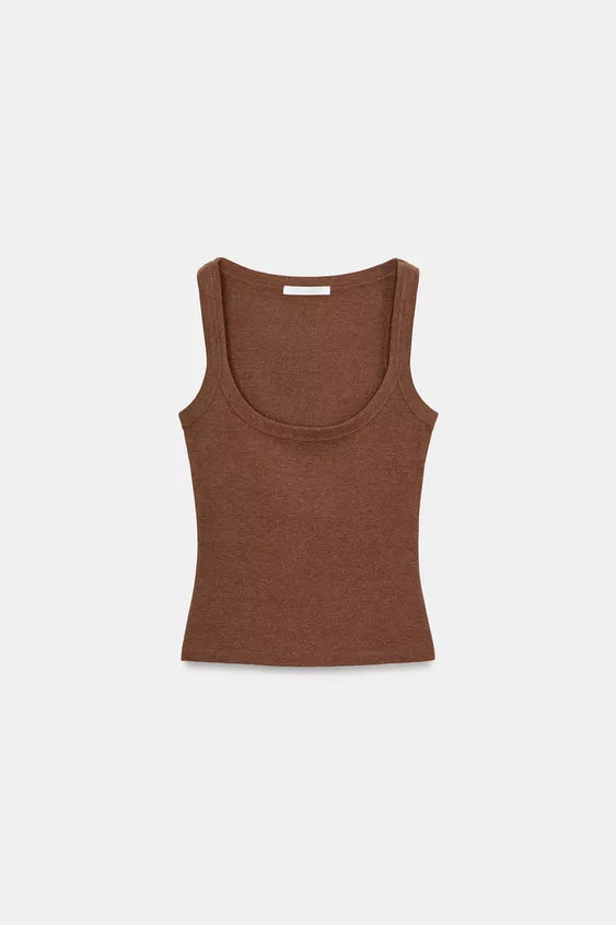 COTTON SLEEVELESS T-SHIRT | Zara US