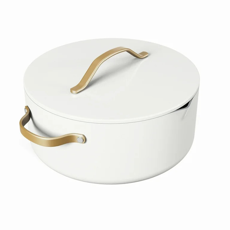 Beautiful 8 Quart Ceramic Non-Stick Stock Pot with Strainer Lid, White Icing by Drew Barrymore | Walmart (US)