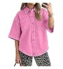 Denim Top for Women Short Sleeve Jean Shirt Trendy | Amazon (US)