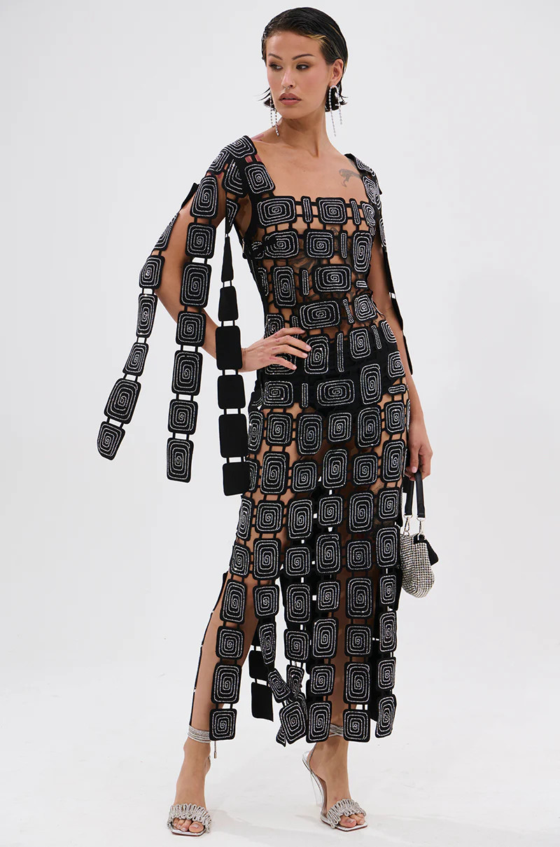 ONLY ONE OF ME RHINESTONE MIDI DRESS | AKIRA