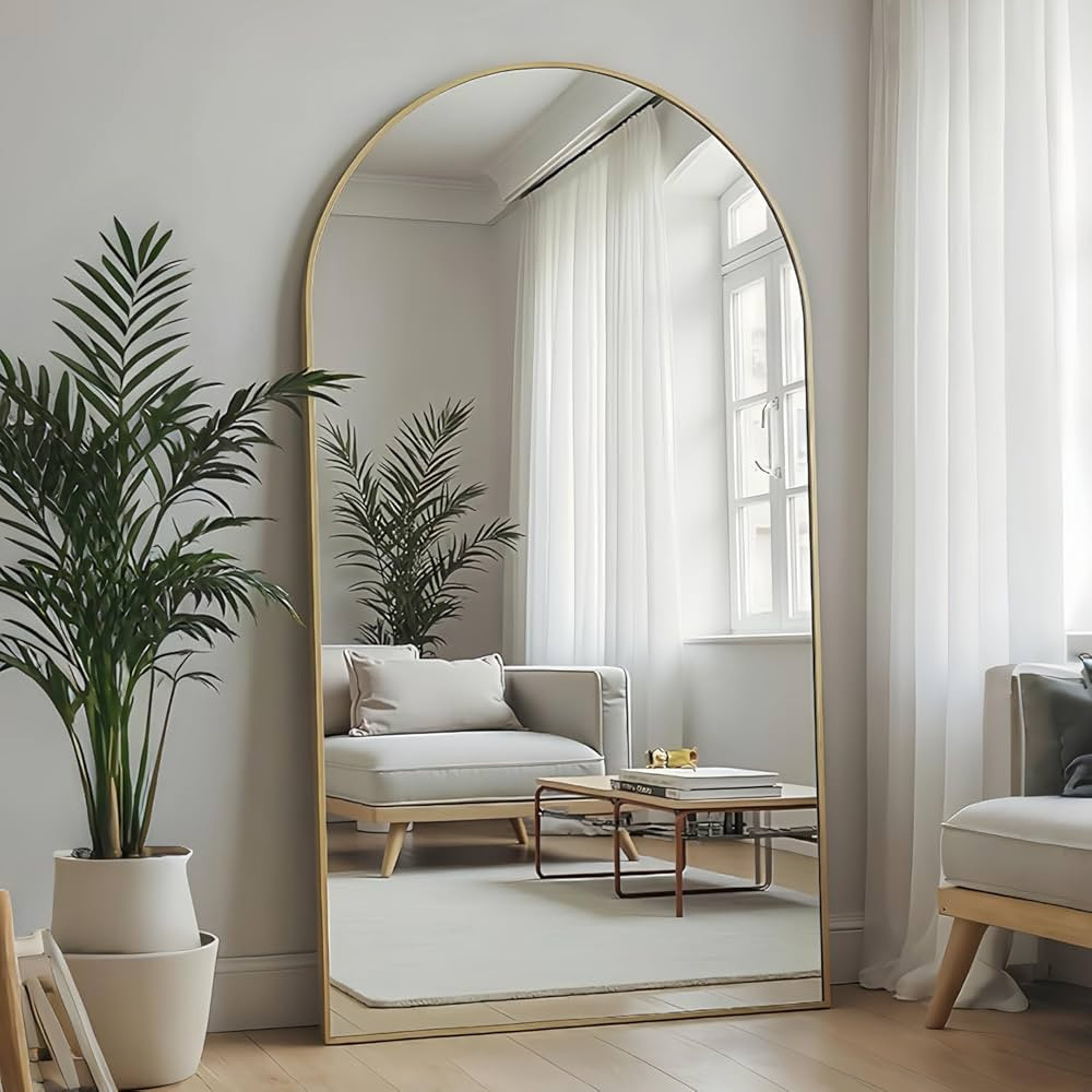 Arched Full Length Mirror, 76"x34" Large Floor Mirror, Full Body Mirrors for Leaning or Hanging, ... | Amazon (US)
