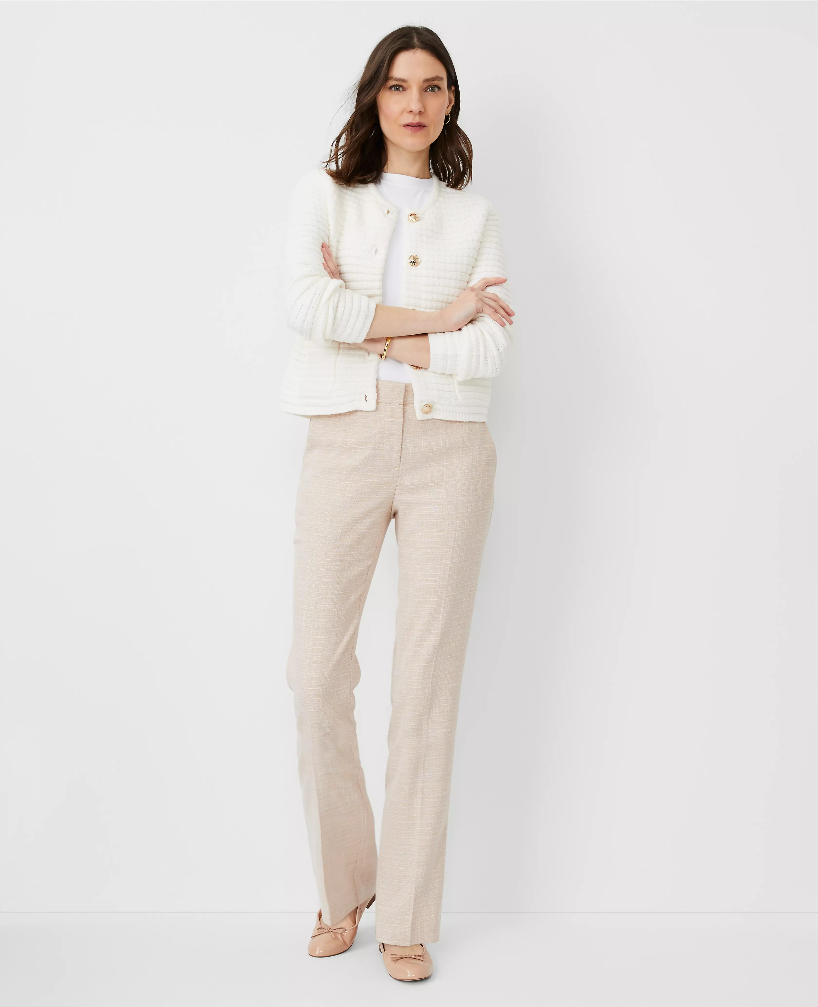 Straight Pants in Textured Crosshatch | Ann Taylor (US)