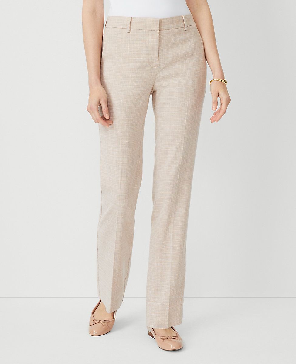 Straight Pants in Textured Crosshatch | Ann Taylor (US)