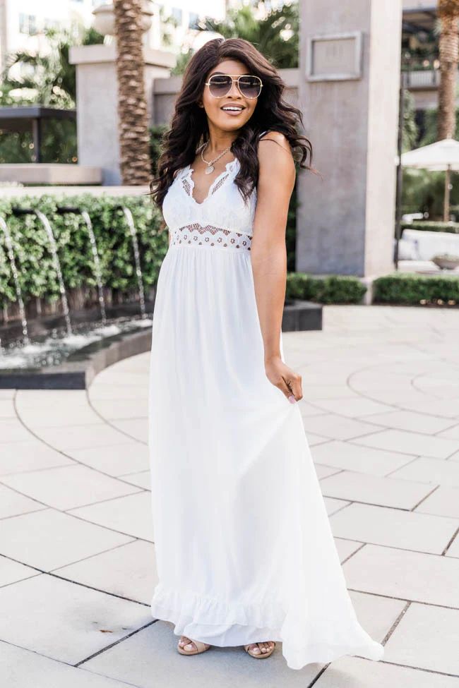 Such A Delight White Lace Maxi | The Pink Lily Boutique