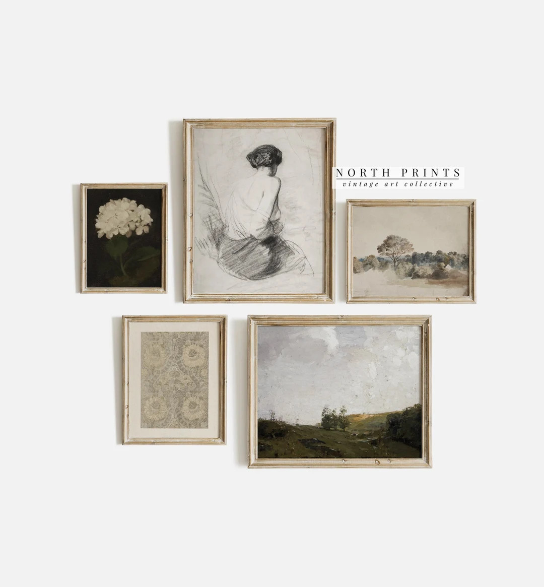 Vintage Bathroom Gallery Wall Set of Five | Neutral Art Prints | Digital PRINTABLE | S5-18 | Etsy (US)