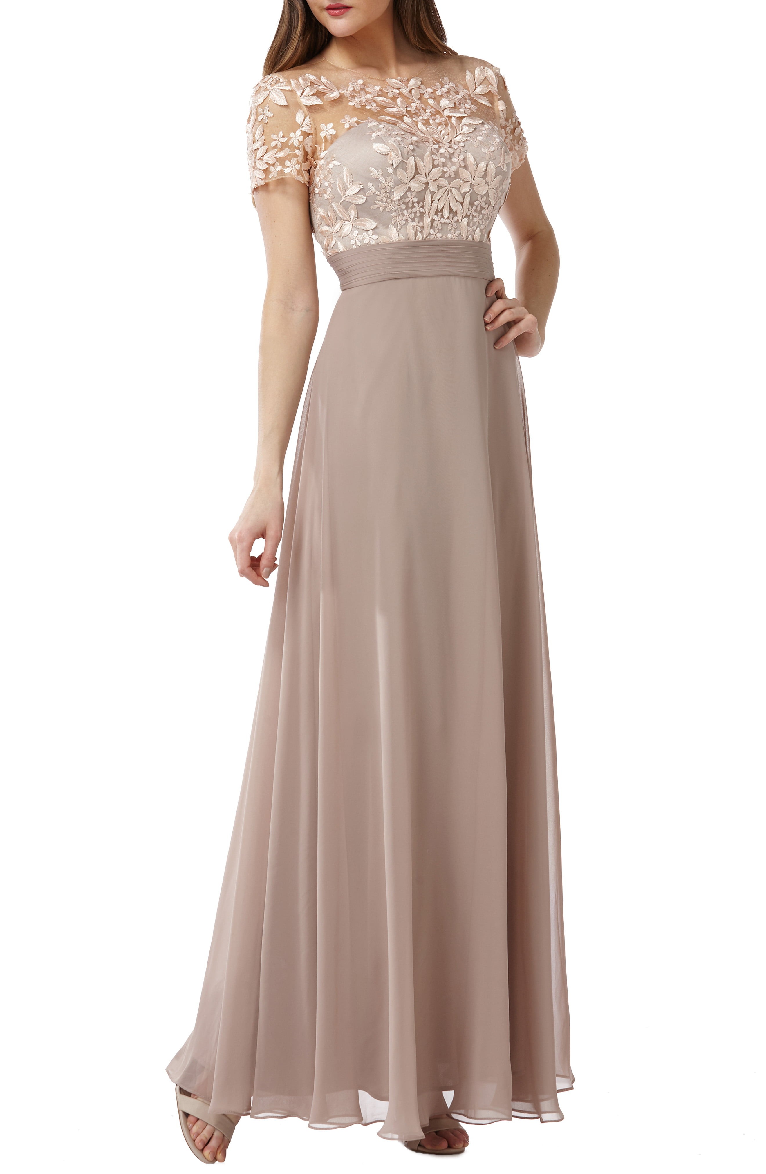 taupe evening dresses