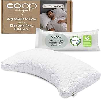 Coop Home Goods Original Crescent Adjustable Pillow, King Bed Pillows for Shoulder, Neck & Head S... | Amazon (US)