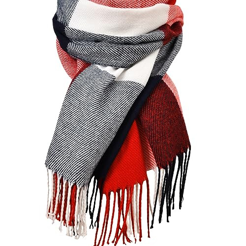 Clothirily Womens Winter Scarf, Fashion Cashmere Feel Plaid Scarfs for Women, Pashmina Shawls and... | Amazon (US)