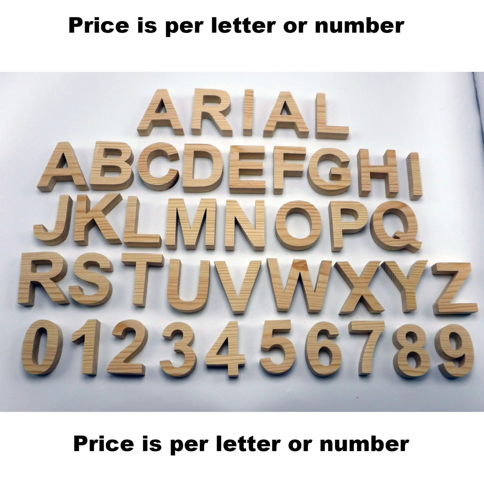 Arial Font Large wooden letters-numbers, pine wood, Price per letter/number, Uppercase only | Etsy (US)