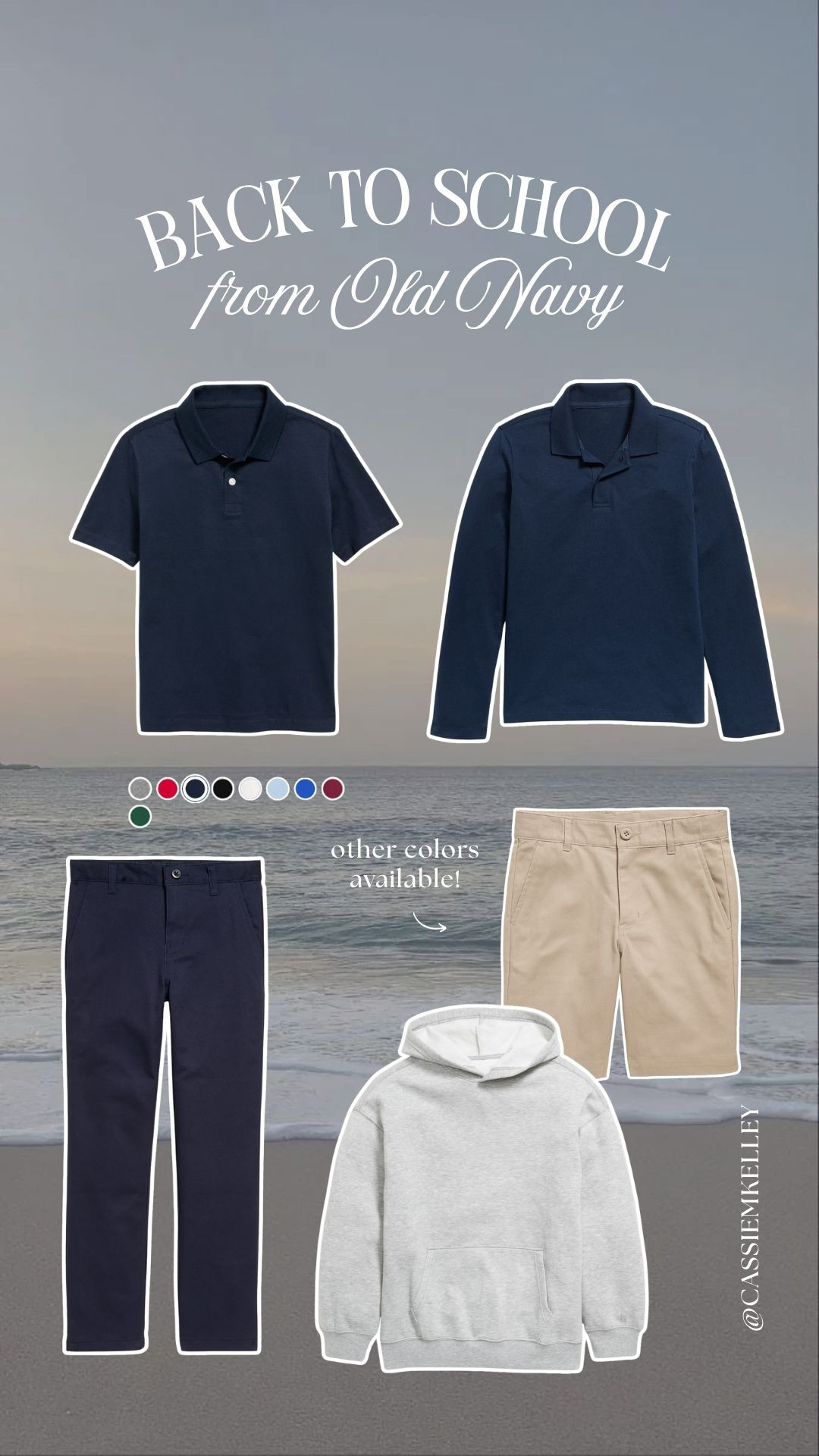 Old Navy back-to-school items! They have the BEST return policy!  

 