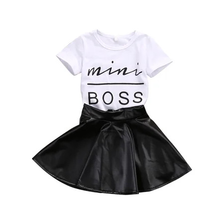 Toddler Girls Christmas Skirt Clothes Red Plaid Tops T Shirt+Mini Skirt Dress Outfits Costume | Walmart (US)