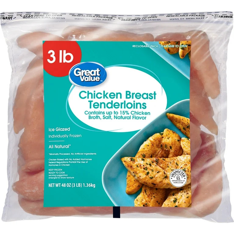Great Value All Natural Chicken Breast Tenderloins, 3 lb (Frozen) | Walmart (US)