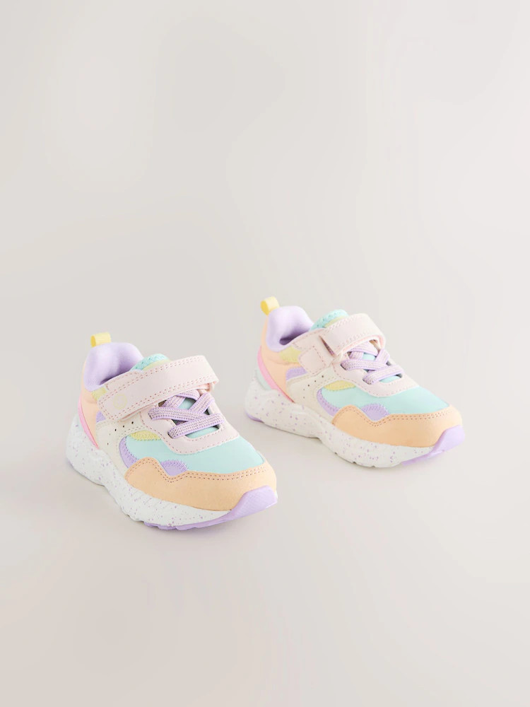 Multi Bright Standard Fit (F) Elastic Lace Touch Fasten Trainers | Next US
