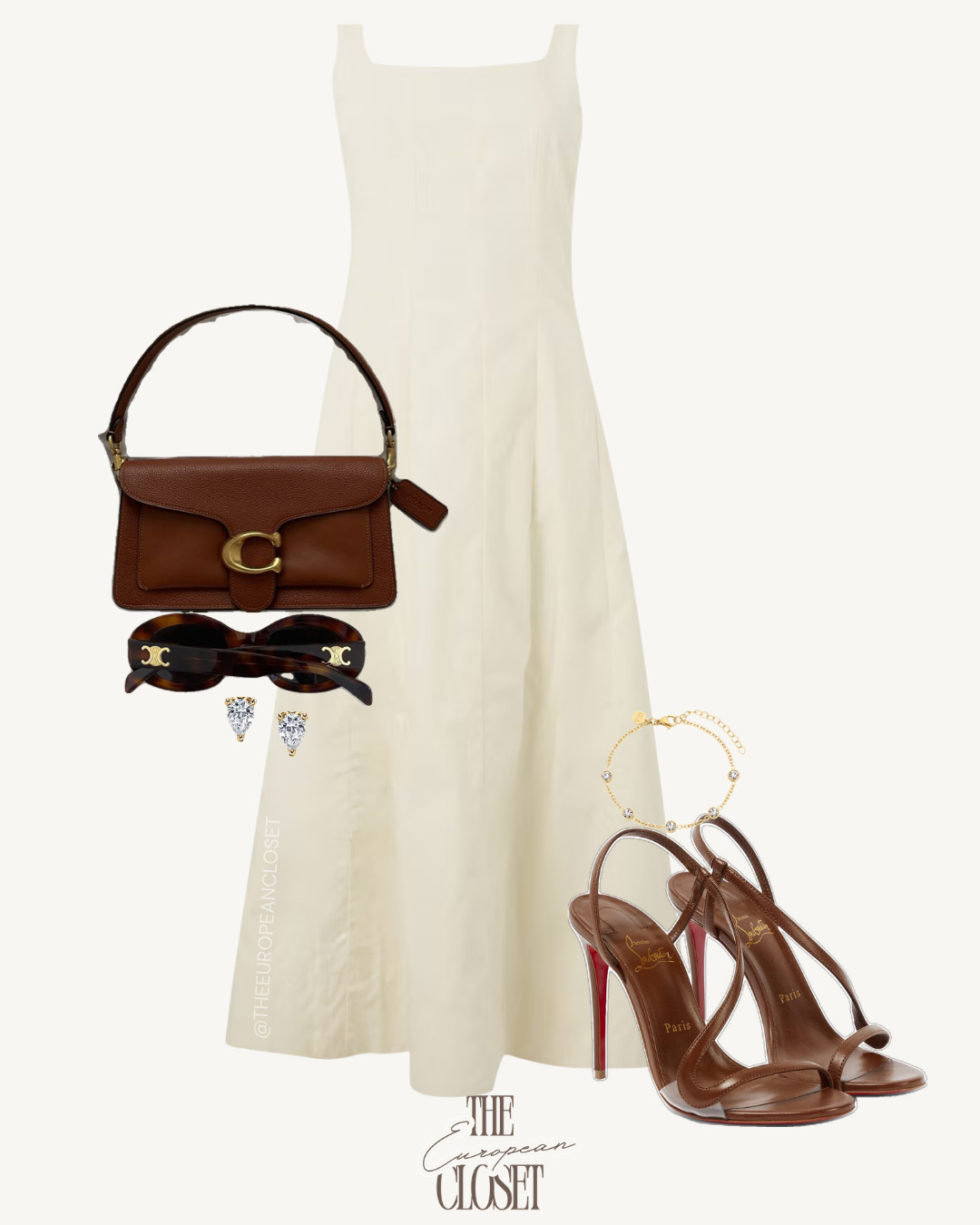 Channel a timeless old money look with a creme dress outfit paired with delicate accessories and soft neutral tones. This style combines sophistication with the refined charm of a beige dress aesthetic, perfect for chic brunches or classy summer outfits. Enhance your everyday wardrobe with understated details that speak of quiet luxury and effortless grace. Shop the look  

 #LTKSeasonal #LTKU #LTKTall