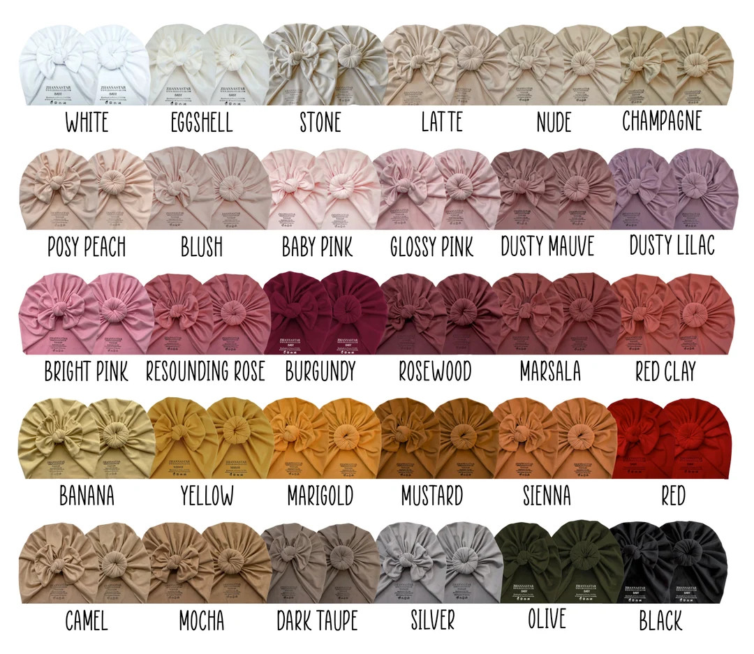 SOLID COLOR Baby Headwrap Hat Newborn Turban Bow Headwrap - Etsy | Etsy (US)