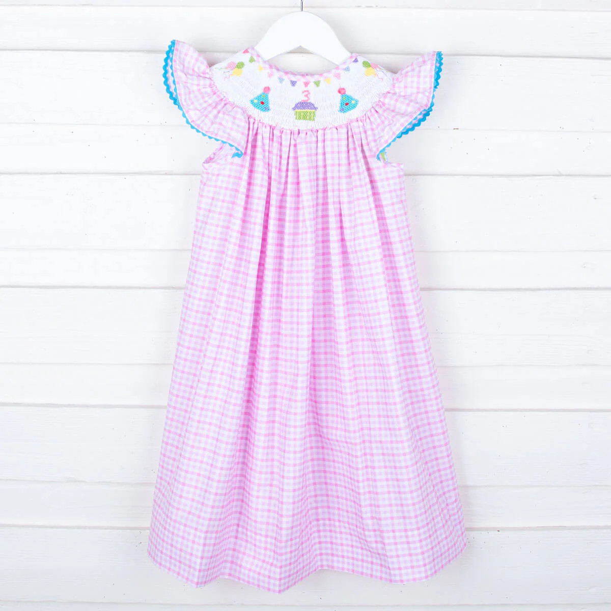 Third Birthday Smocked Pink Check Dress | Classic Whimsy