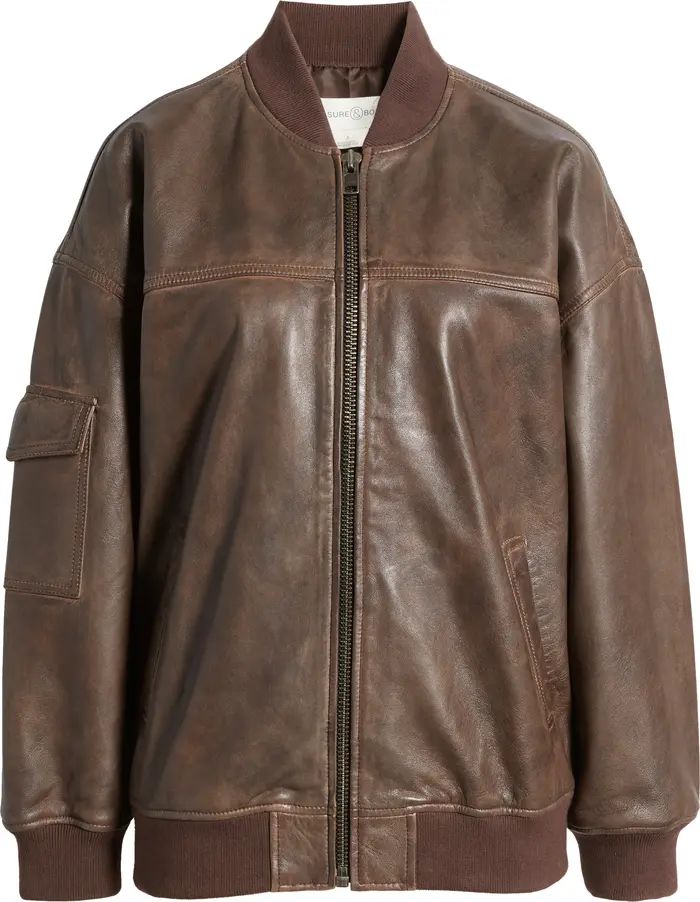 Treasure & Bond Leather Bomber Jacket | Nordstrom | Nordstrom