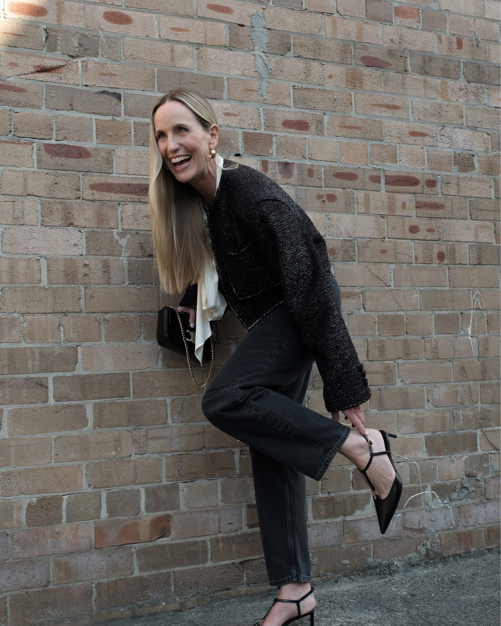 In the ‘how to dress for winter at night’ series, here’s a denim look that is polished and modern. I love a cropped boxy jacket with slightly narrower denim jean and a small heel to make it feel a bit more ‘dressed’. The Celine bag and shoes help too but I’ve included cheaper option for those on a budget. #eveninglooks #eveningwear #denimatnight 

#LTKaustralia #LTKwinter