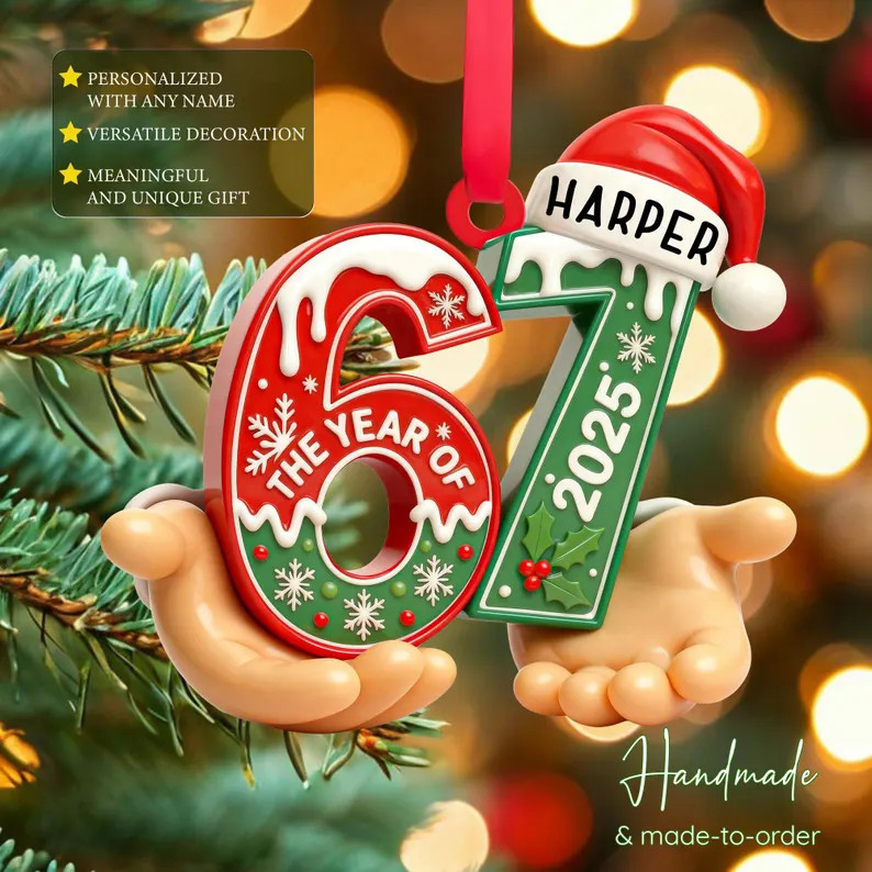 Personalized Six Seven 2025 Ornament, Custom Name 67 Ornament, Funny Gen Alpha Slang, the Year of... | Etsy (US)