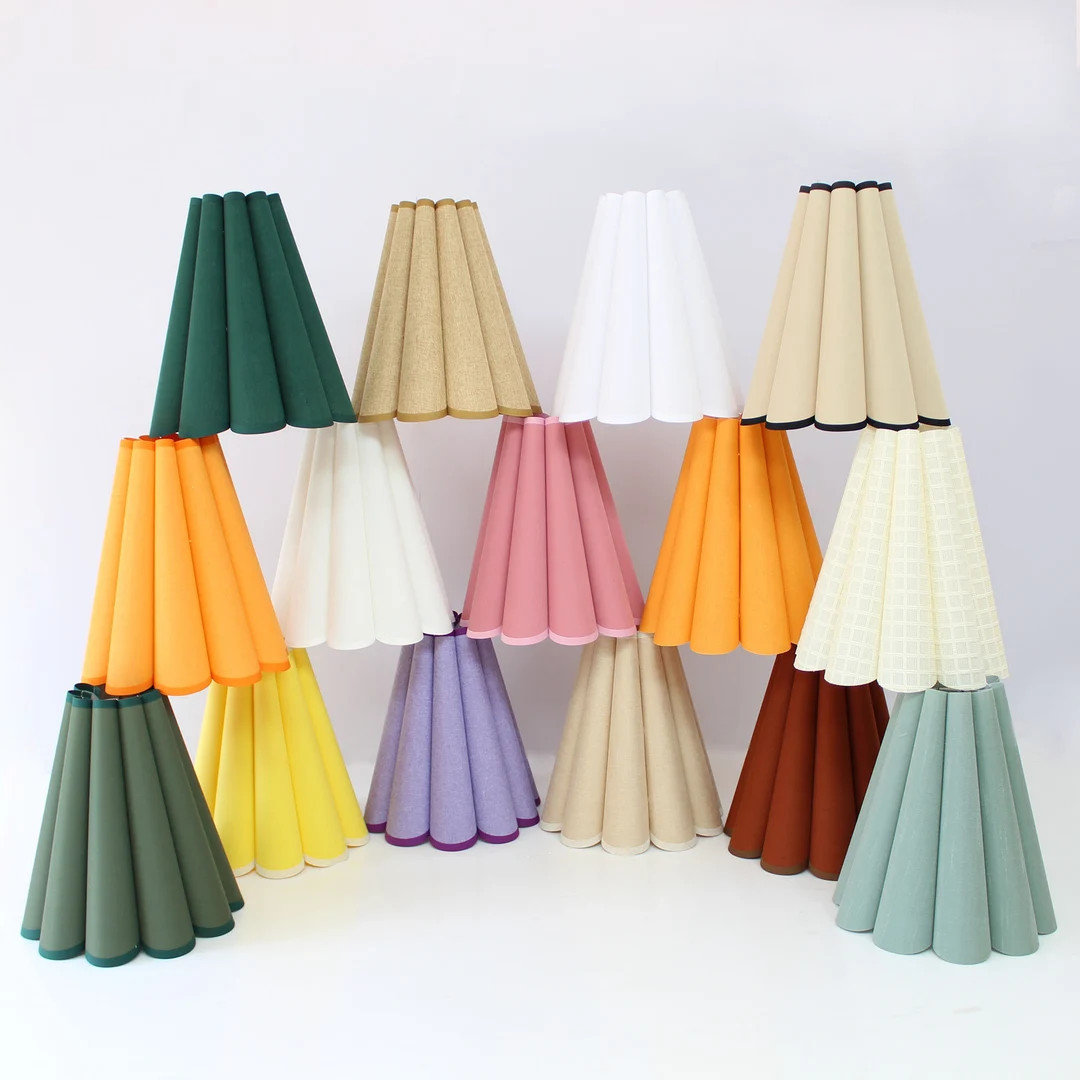 Duzy Handmade Scallop Shape Fabric and Acrylic Pleated Lamp Shade for Home Decor,custom Colors Ac... | Etsy (US)