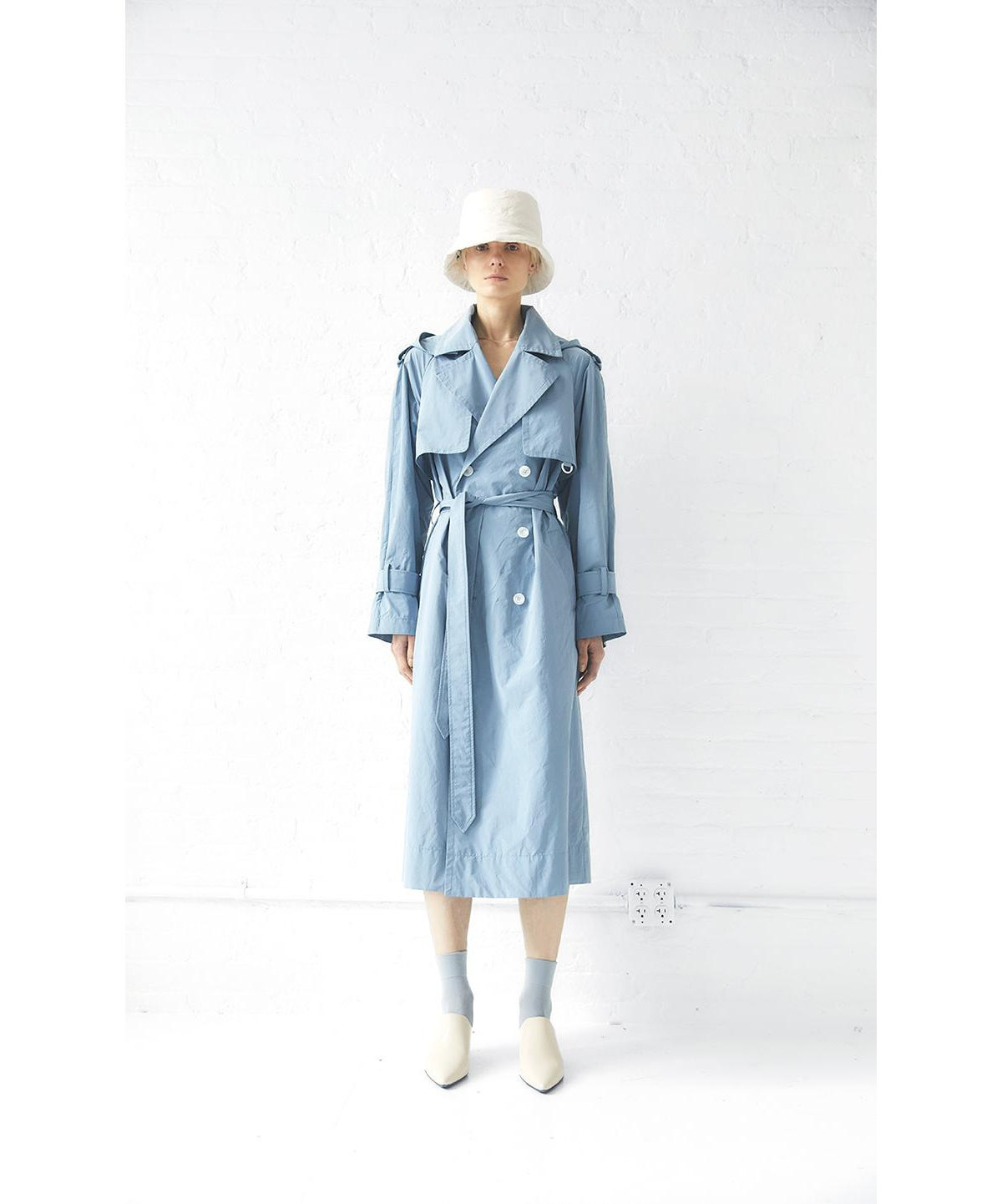 Caalo Women's Hooded Trench Coat - Blue | Macy's