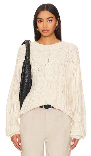 Frankie Cable Sweater in Ivory | Revolve Clothing (Global)