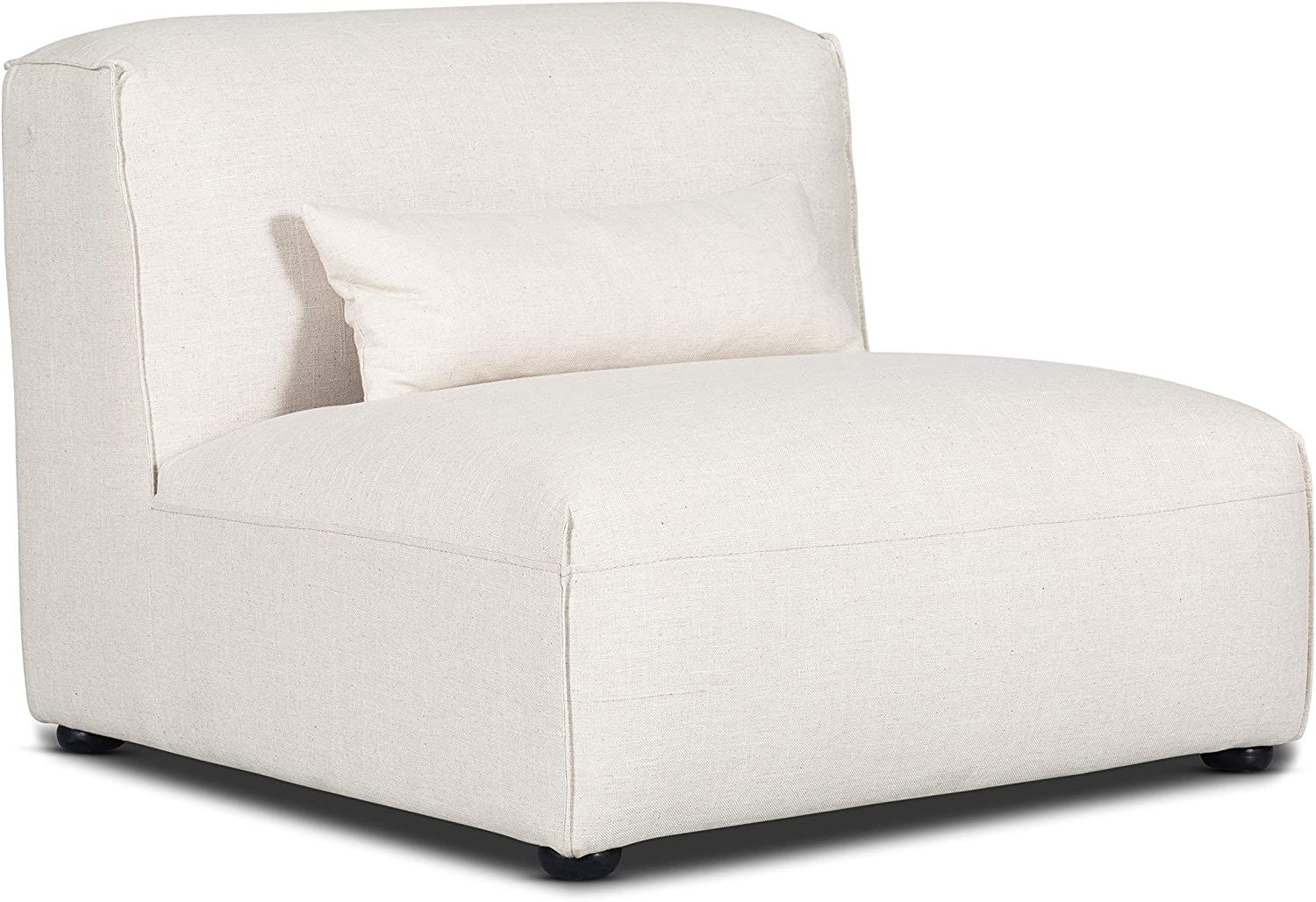POLY & BARK Infina Armless Chair Modular Sofa, Birch White | Amazon (US)