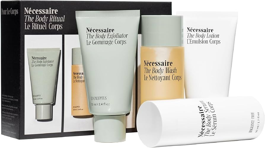 Nécessaire The Body Ritual Set. 4 x Travel-Size. Smooth, Replenish, Firm, Hydrate with AHA/BHA/P... | Amazon (US)