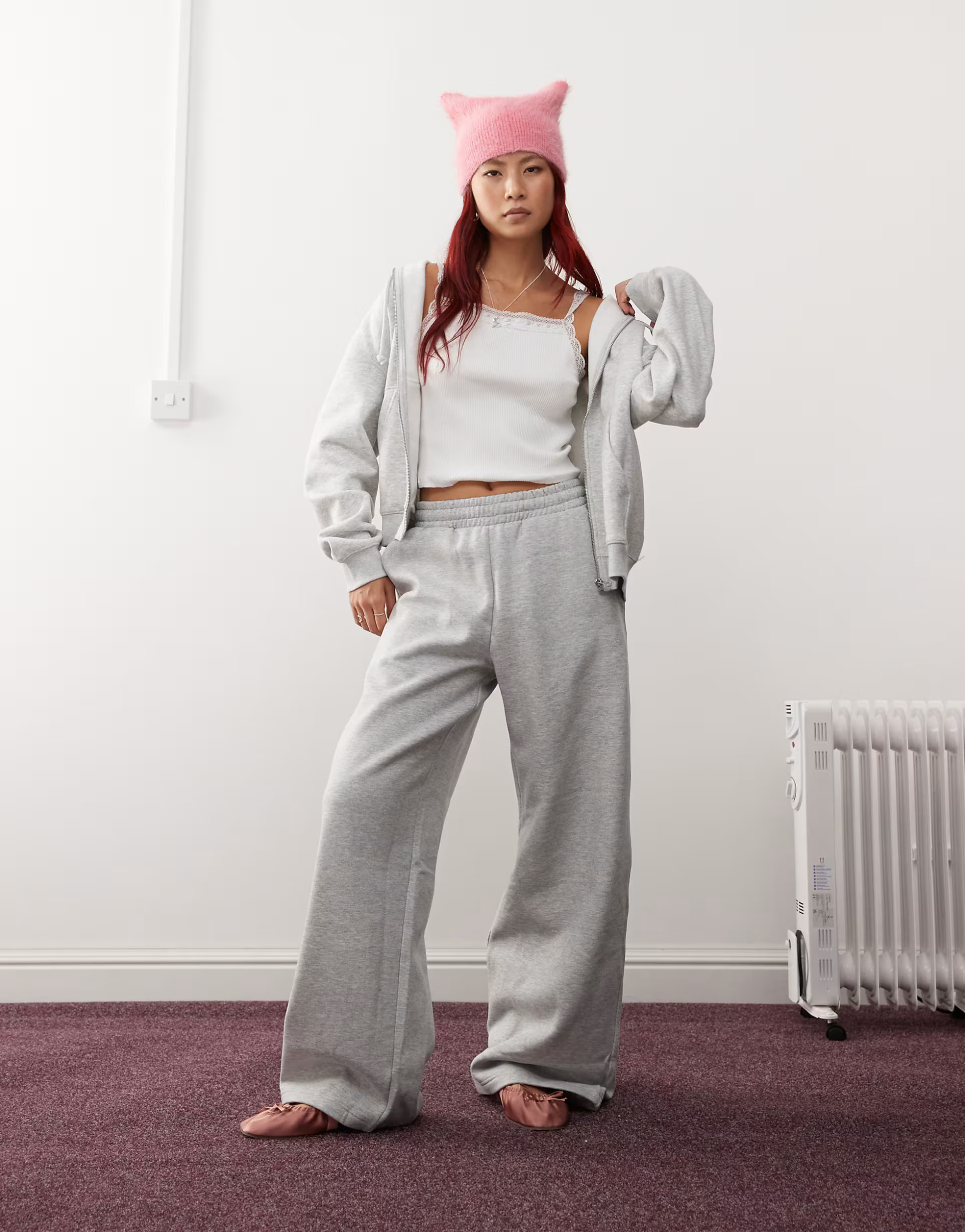 Weekday wide leg joggers in grey melange | ASOS (Global)