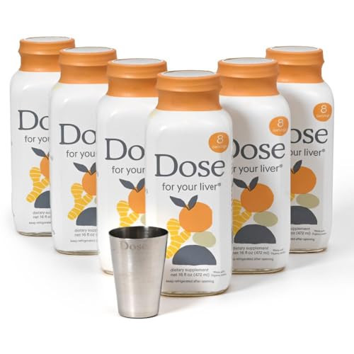 Dose for Your Liver Cleanse Detox & Repair, Made with Organic Milk Thistle Supplement with Turmeric, Dandelion, Ginger, and Orange, Supports Healthy Liver Function,16oz Bottle, 6 Pack (6 Week Supply) | Amazon (US)