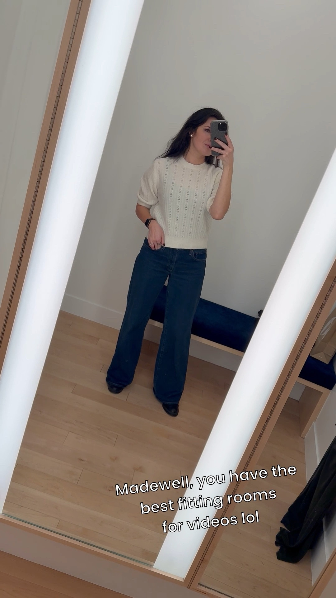 White sweater perfect for the holidays and low slung baggy jeans from Agolde. Linking jeans in other wash - the dark blue isn’t available anymore 

#LTKFindsUnder100 #LTKSeasonal
