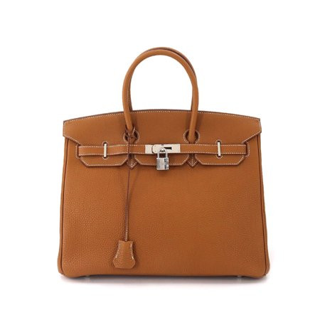 Used Hermes HERMES Birkin 35 hand bag Togo gold □L stamped brown silver metal fittings | Walmart (US)
