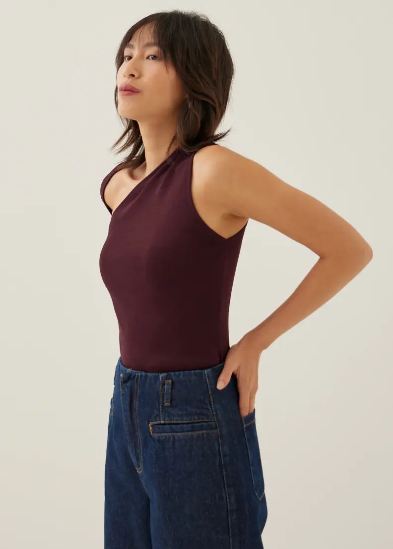 Kaylee Fitted Asymmetric Knit Top | Love, Bonito USA
