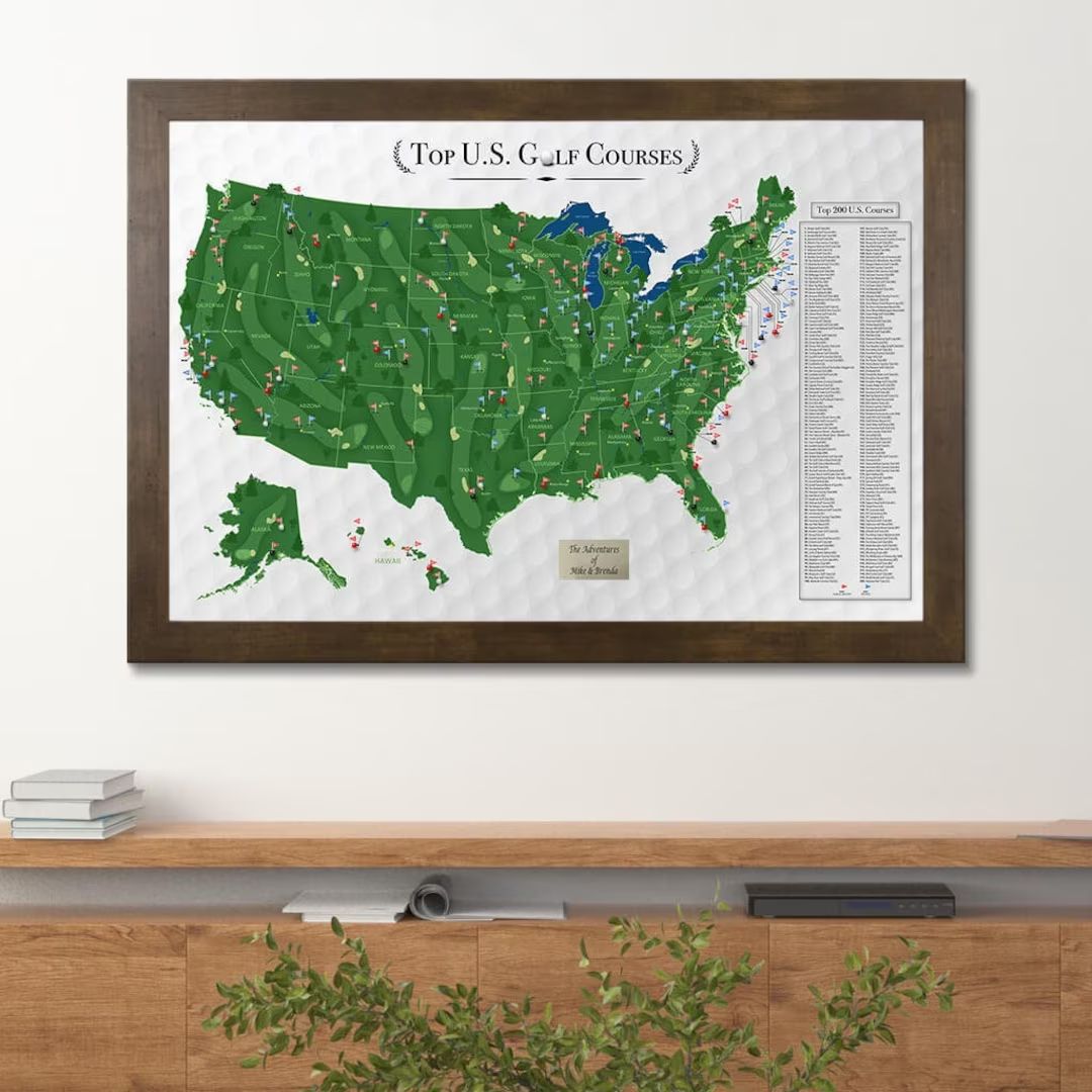 Personalized Golf Courses Tracking Map - Map of Top 200 Golf Courses in the US - Track Golf Cours... | Etsy (US)