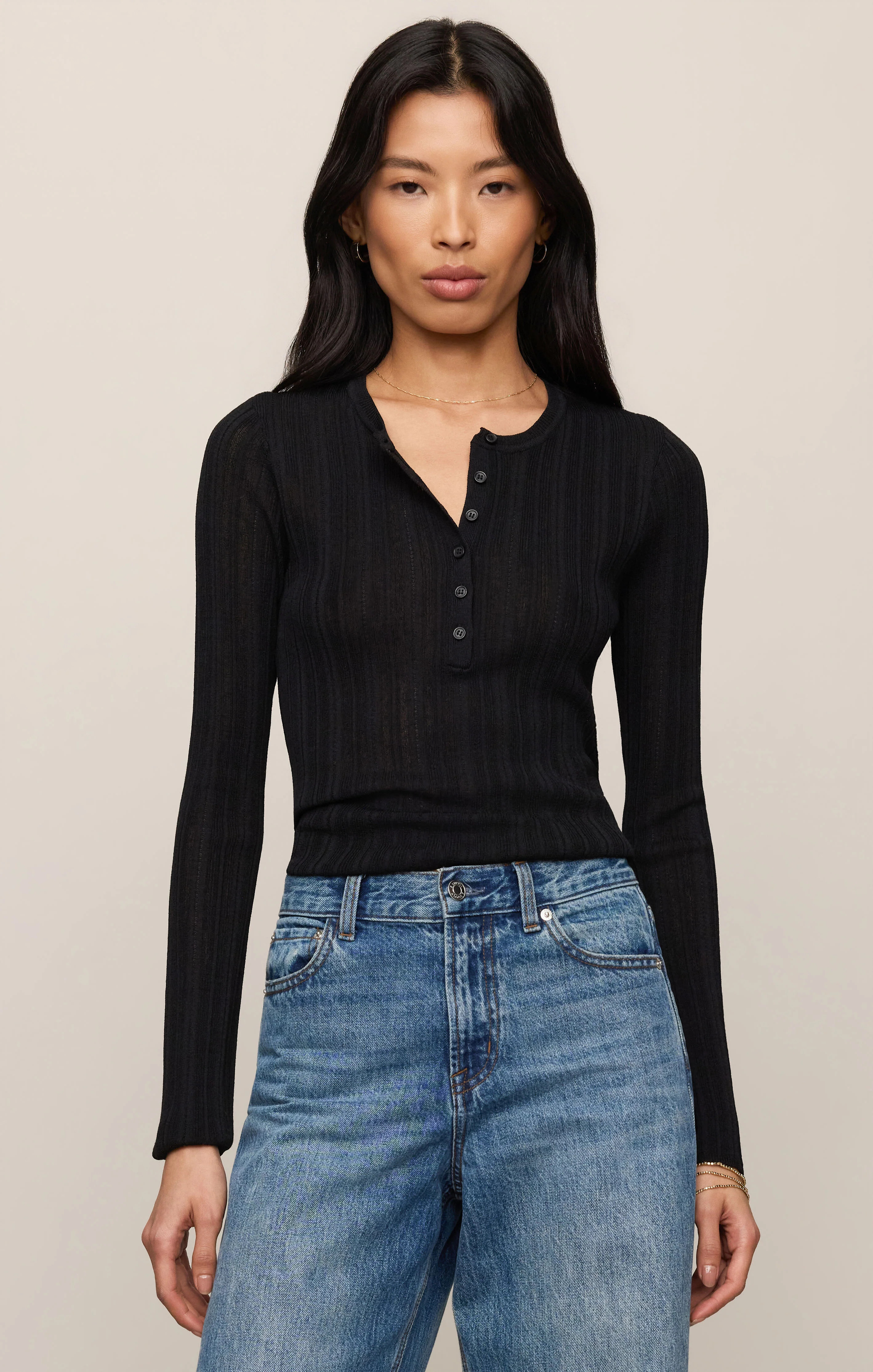 Rowena Fine Knit Henley | Z Supply